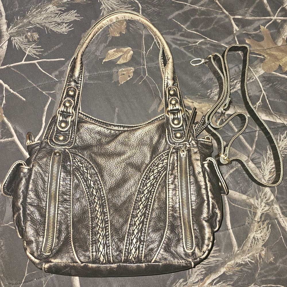 Montana West Metallic Brown Shoulder Bag